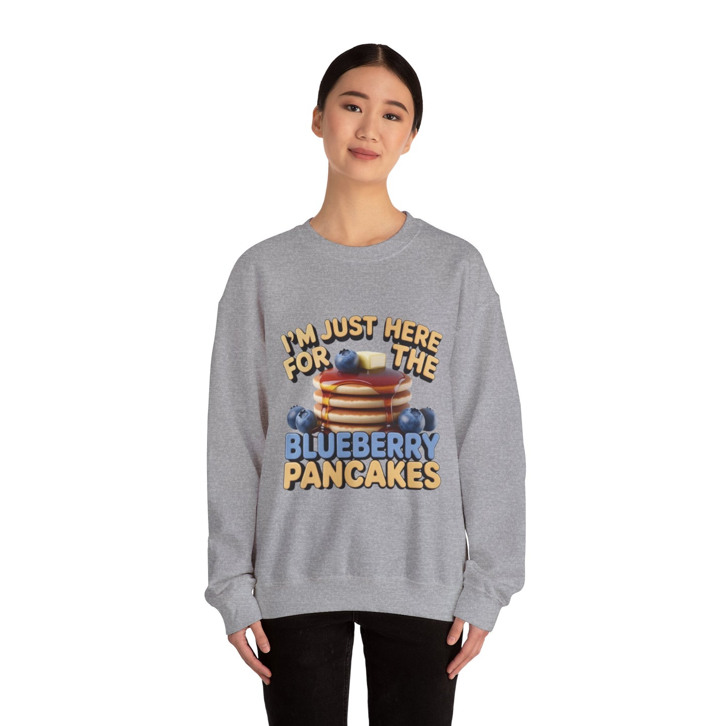 Blueberry Pancakes Sweatshirt — "I'm Just Here for the Blueberry Pancakes" Crewneck - wearecho