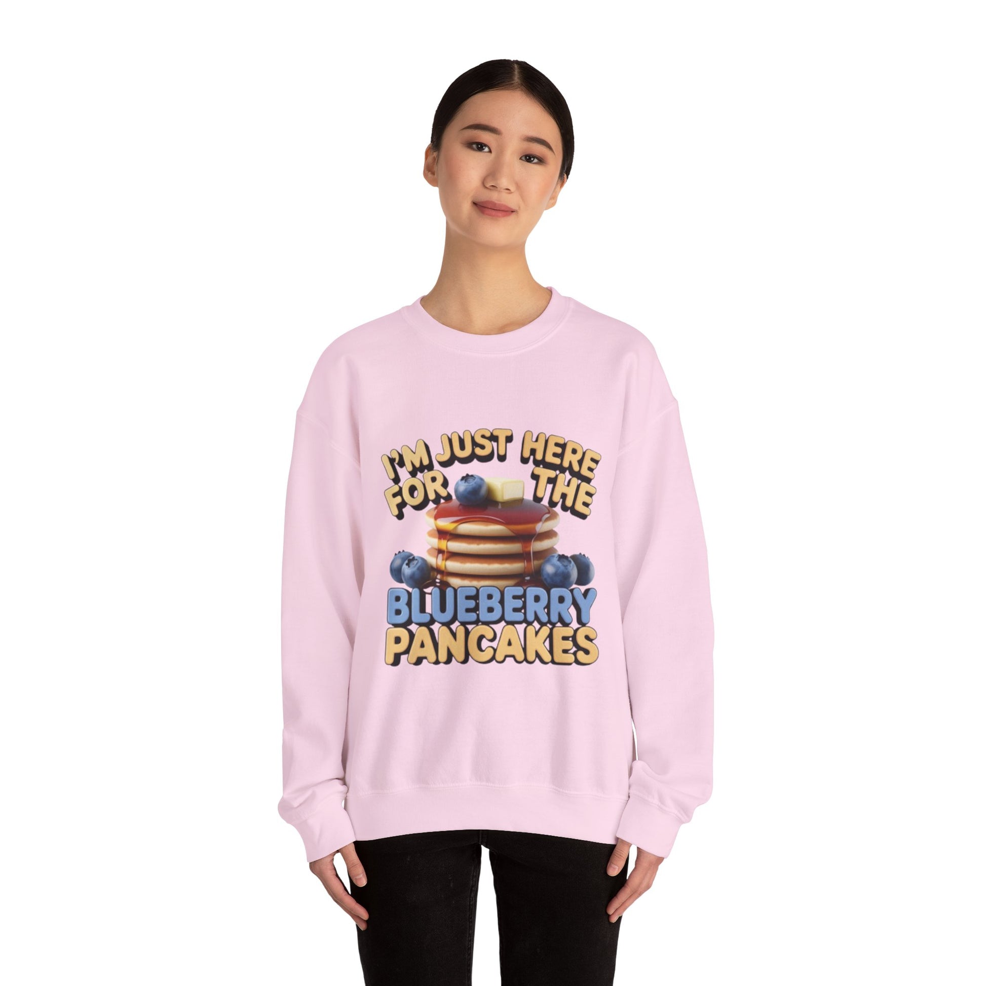 Blueberry Pancakes Sweatshirt — "I'm Just Here for the Blueberry Pancakes" Crewneck - wearecho