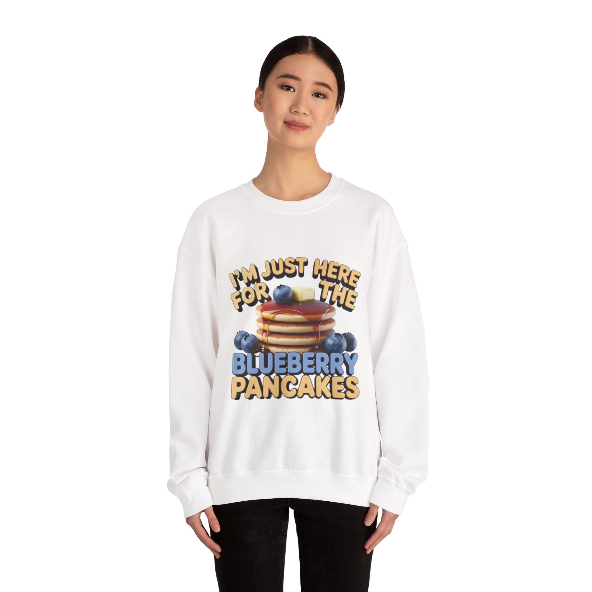 Blueberry Pancakes Sweatshirt — "I'm Just Here for the Blueberry Pancakes" Crewneck - wearecho