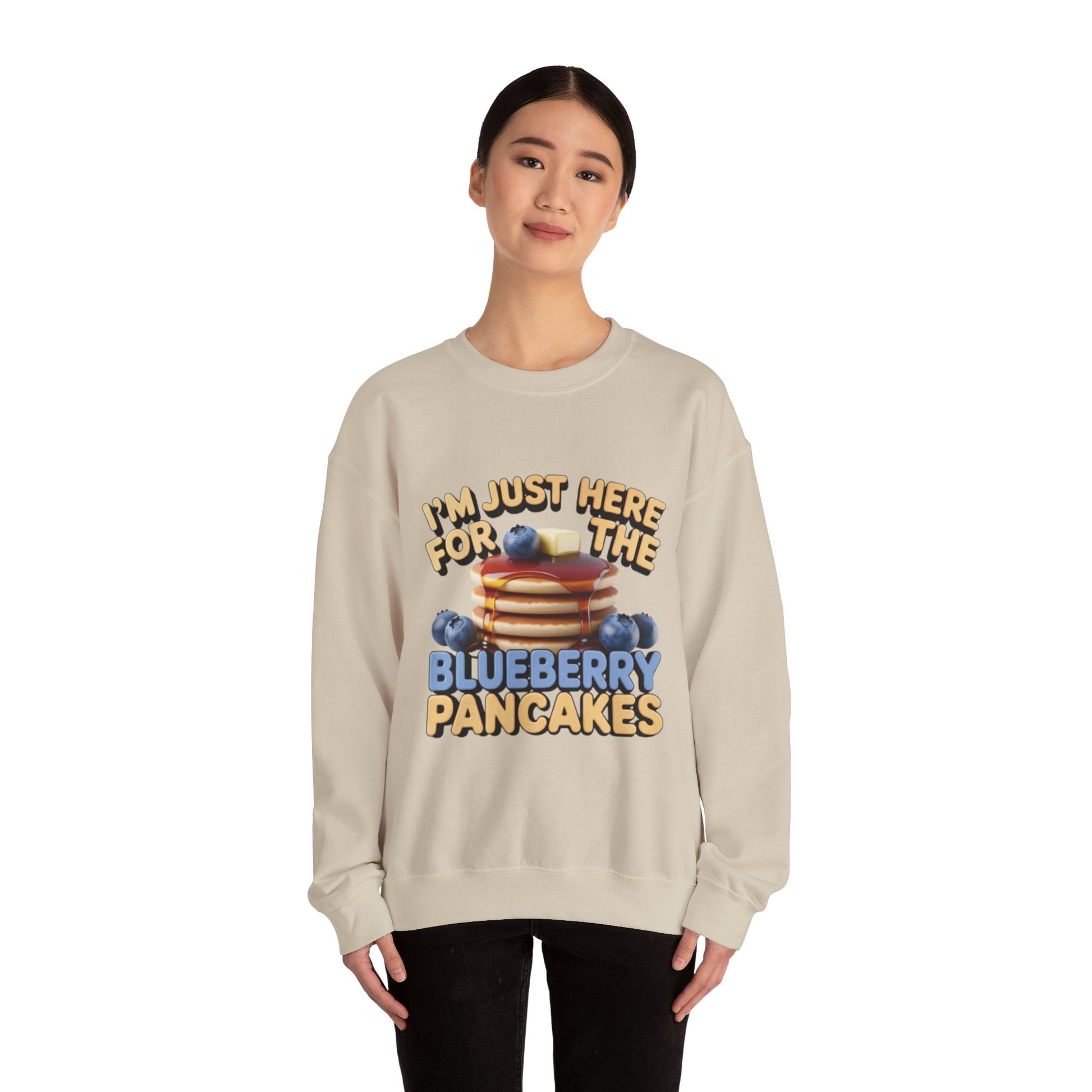 Blueberry Pancakes Sweatshirt — "I'm Just Here for the Blueberry Pancakes" Crewneck - wearecho