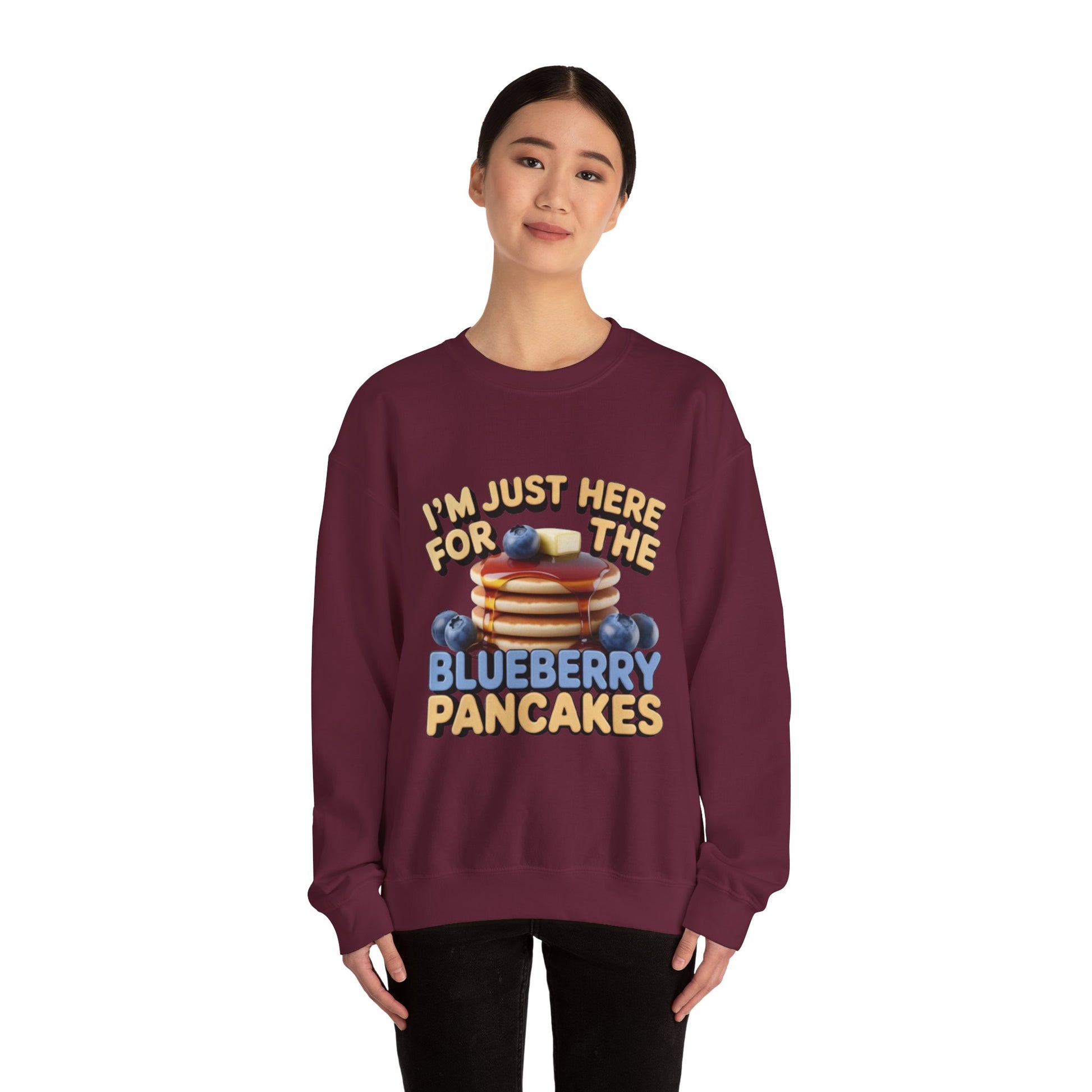 Blueberry Pancakes Sweatshirt — "I'm Just Here for the Blueberry Pancakes" Crewneck - wearecho