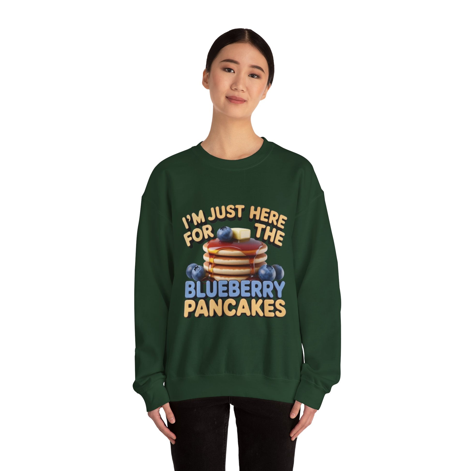 Blueberry Pancakes Sweatshirt — "I'm Just Here for the Blueberry Pancakes" Crewneck - wearecho
